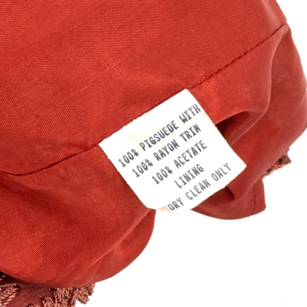 Vintage 90s Double D Ranchwear Maroon Genuine Suede Concho Button Vest - Picture 7 of 9